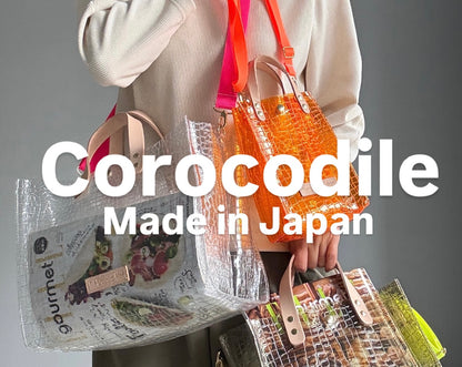 残りわずか）＜新色＞Colored PVC(LeatherHandle)Pochette/🐊Crocodile TOMEI