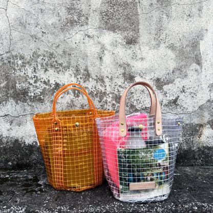 "Clear Bag" Industrial Materials (Tanned Leather)/Round Bottom Bag