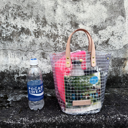"Clear Bag" Industrial Materials (Tanned Leather)/Round Bottom Bag