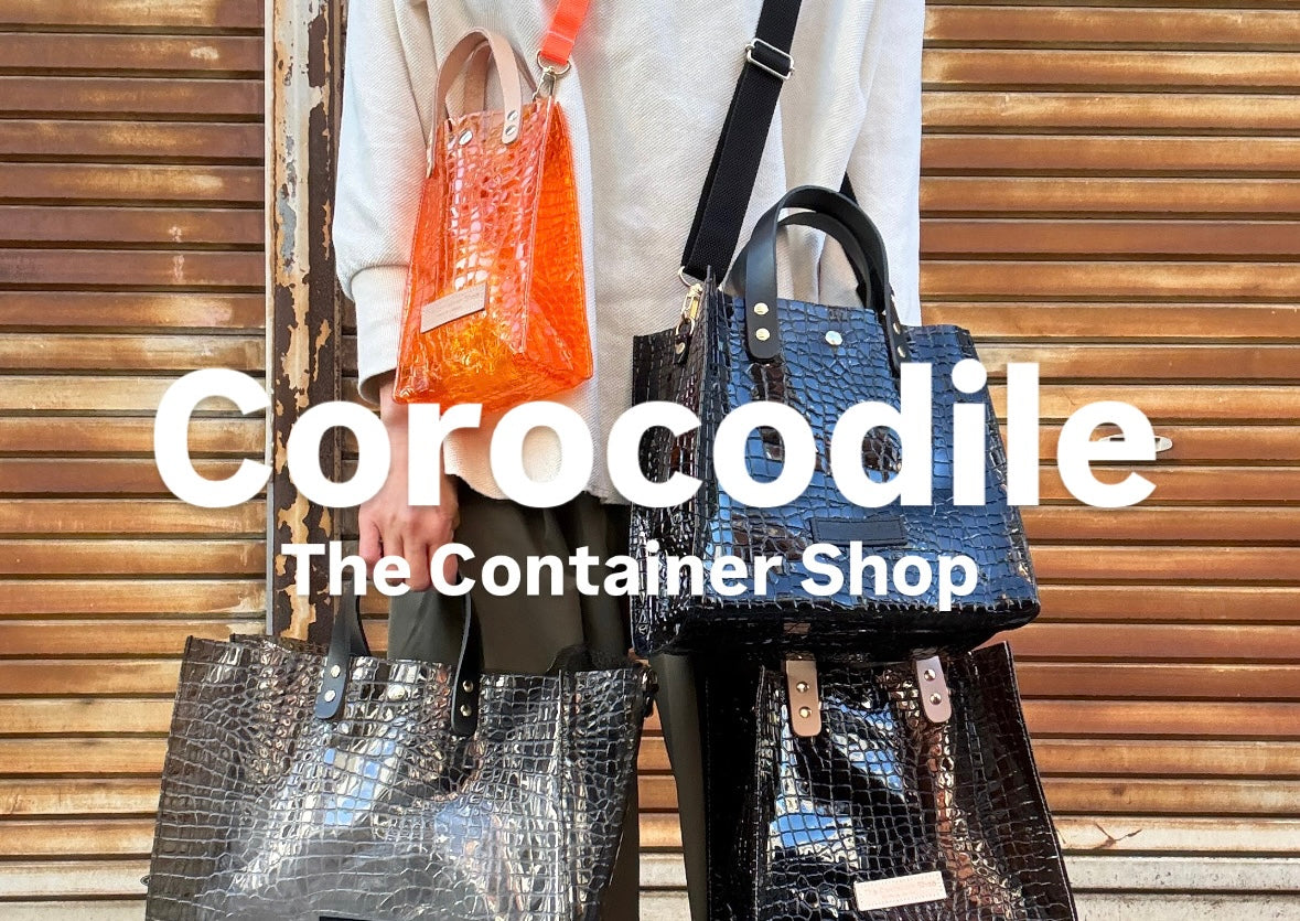 Colored PVC(LeatherHandle)ToteM/🐊Crocodile Black – TheContainerShop