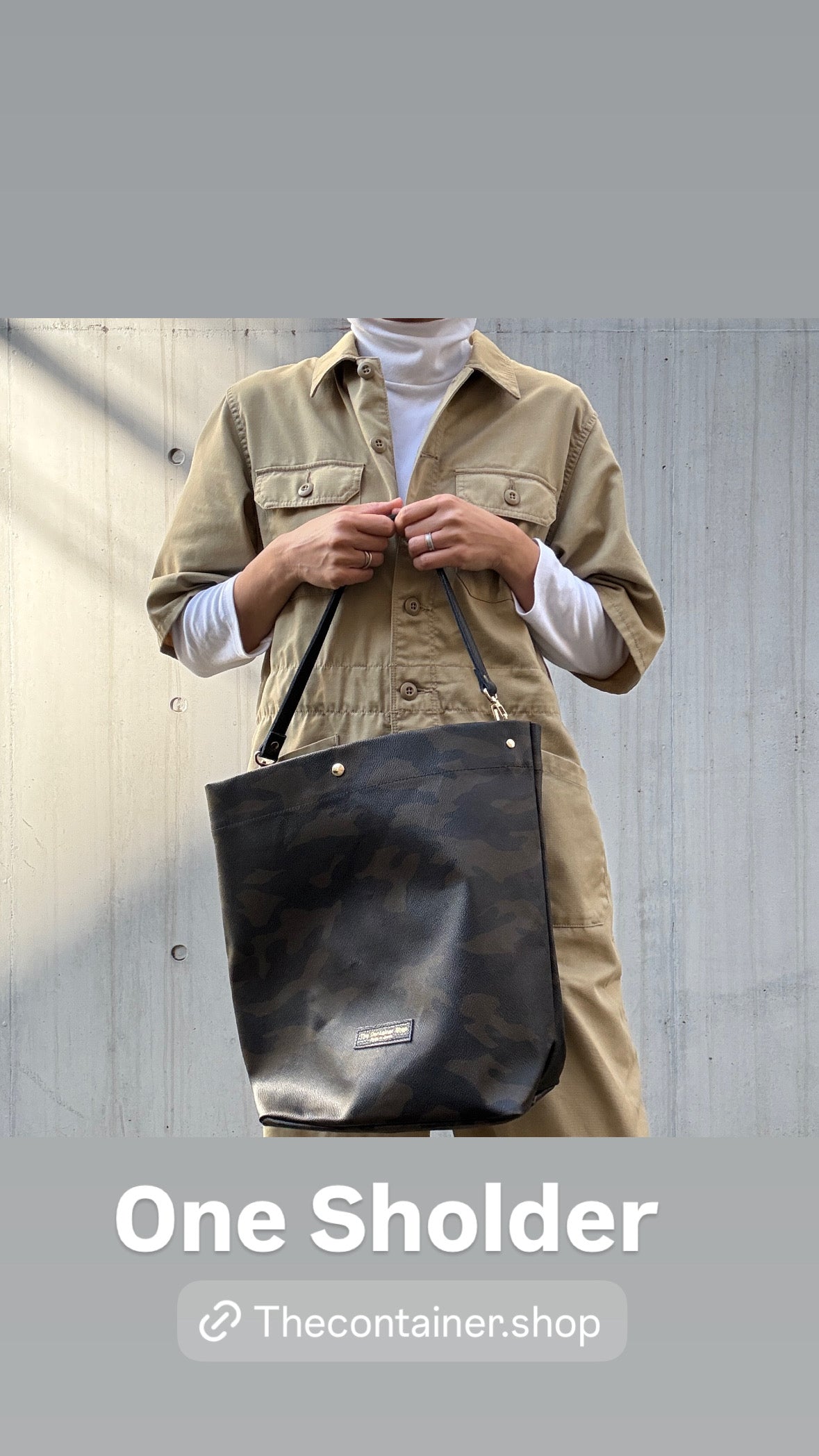 「軽くて拭ける」Coated PVC Camouflage（Shoulder BAG)