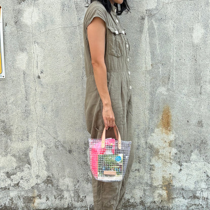 "Clear Bag" Industrial Materials (Tanned Leather)/Round Bottom Bag
