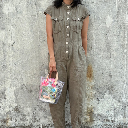 "Clear Bag" Industrial Materials (Tanned Leather)/Round Bottom Bag