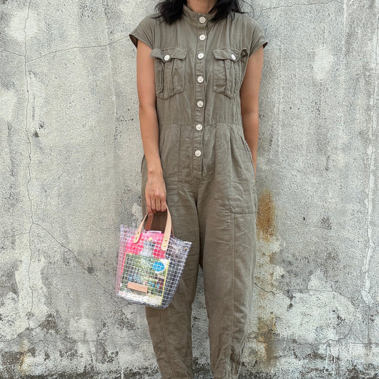 "Clear Bag" Industrial Materials（Tanned Leather）/Round Bottom Bag