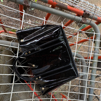 Colored PVC(ClearHandle)ToteM/Black