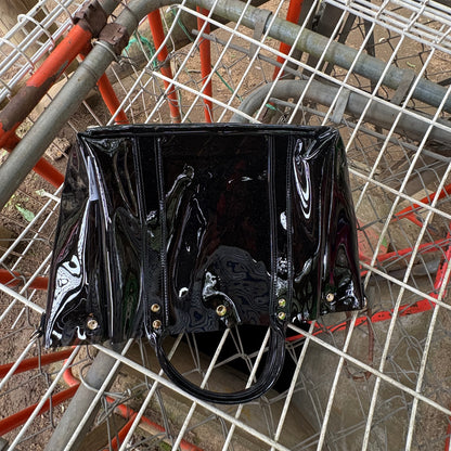 Colored PVC (Clear Handle) Tote L/Black