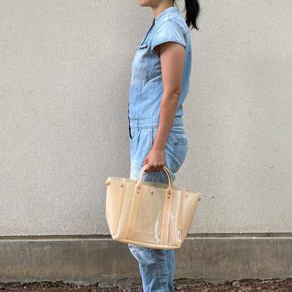 Colored PVC (Clear Handle) Tote L/Ecru