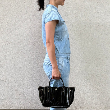 Colored PVC (Clear Handle) Tote M / Dark Brown