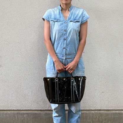 Colored PVC (Clear Handle) Tote L/Black