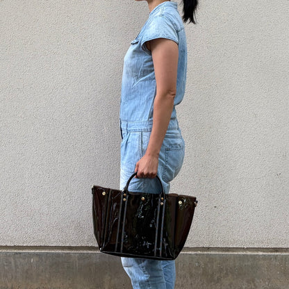 Colored PVC (Clear Handle) Tote L/Black