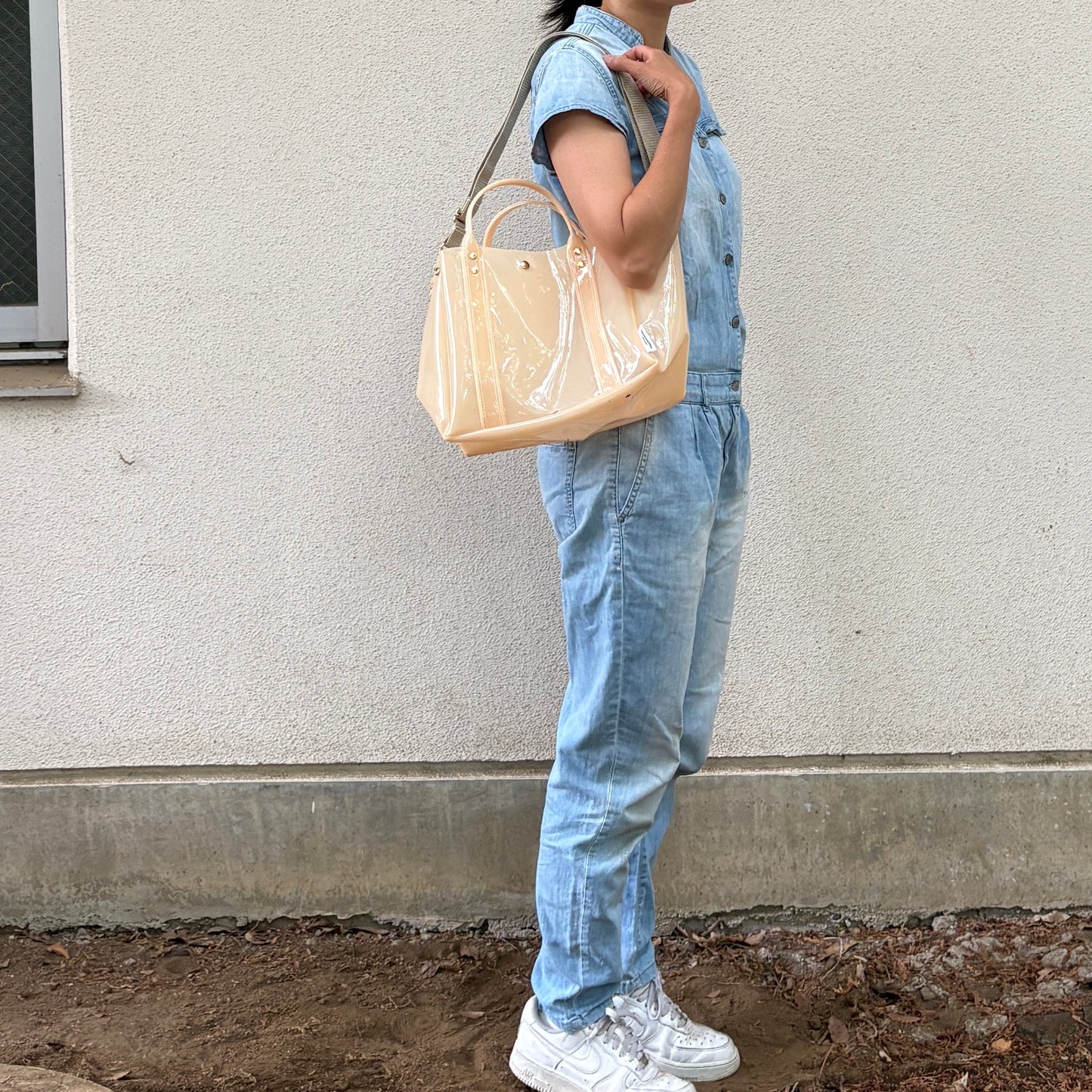 Colored PVC (Clear Handle) Tote L/Ecru