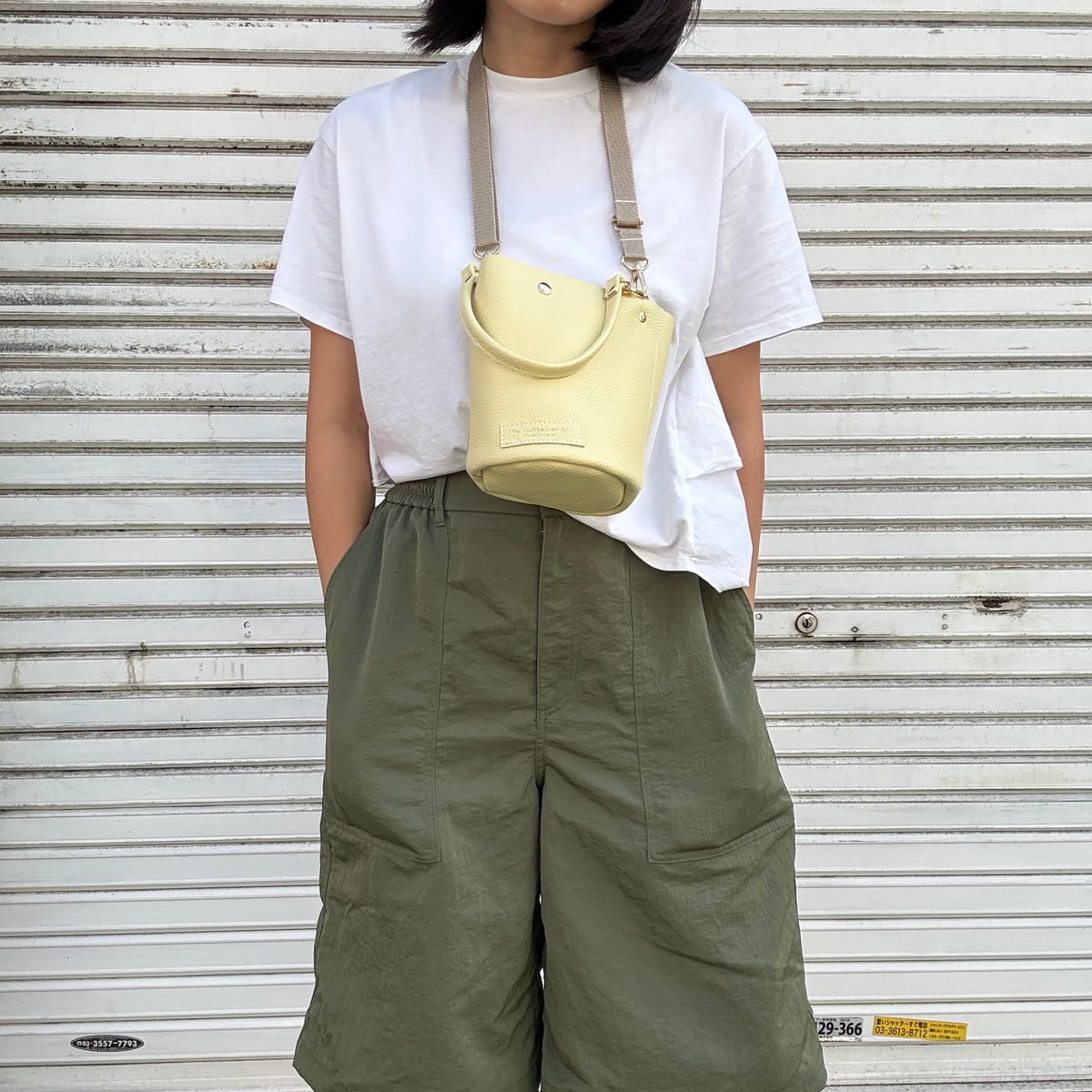 10月中旬発送🚚＜受注販売スタート＞Cow Leather（肩がけできるワンショルダー）CREAM YELLOW