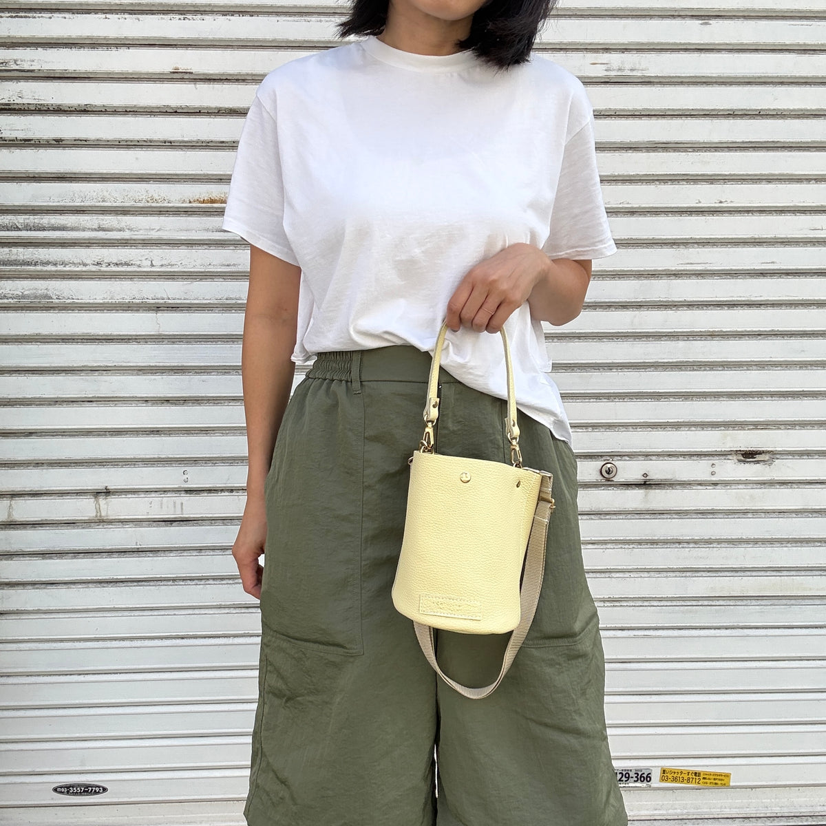 10月中旬発送🚚＜受注販売スタート＞Cow Leather（肩がけできるワンショルダー）CREAM YELLOW