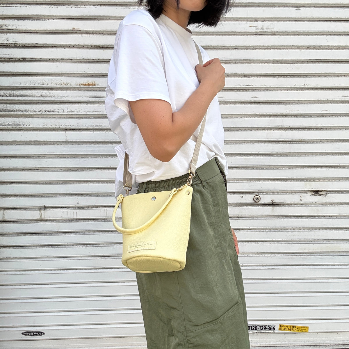 10月中旬発送🚚＜受注販売スタート＞Cow Leather（肩がけできるワンショルダー）CREAM YELLOW
