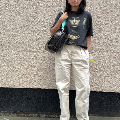 Limited stock) Early June Colored PVC (Leather Handle) Tote M / 🐊Crocodile Black