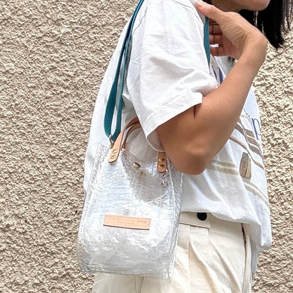 残りわずか）＜新色＞Colored PVC(LeatherHandle)Pochette/🐊Crocodile TOMEI