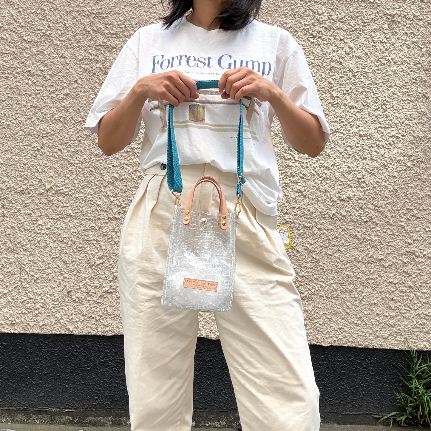 残りわずか）＜新色＞Colored PVC(LeatherHandle)Pochette/🐊Crocodile TOMEI