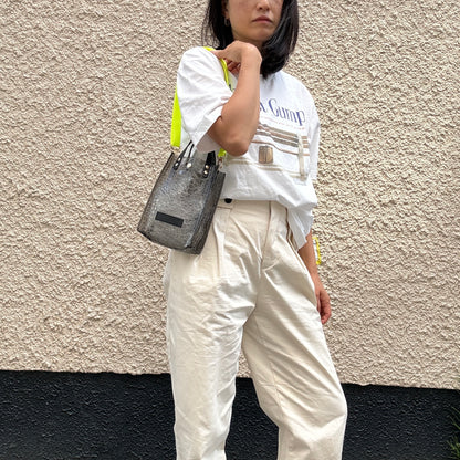 Early July <Pre-order> Colored PVC (Leather Handle) Pochette / 🐊Crocodile Clear Grey