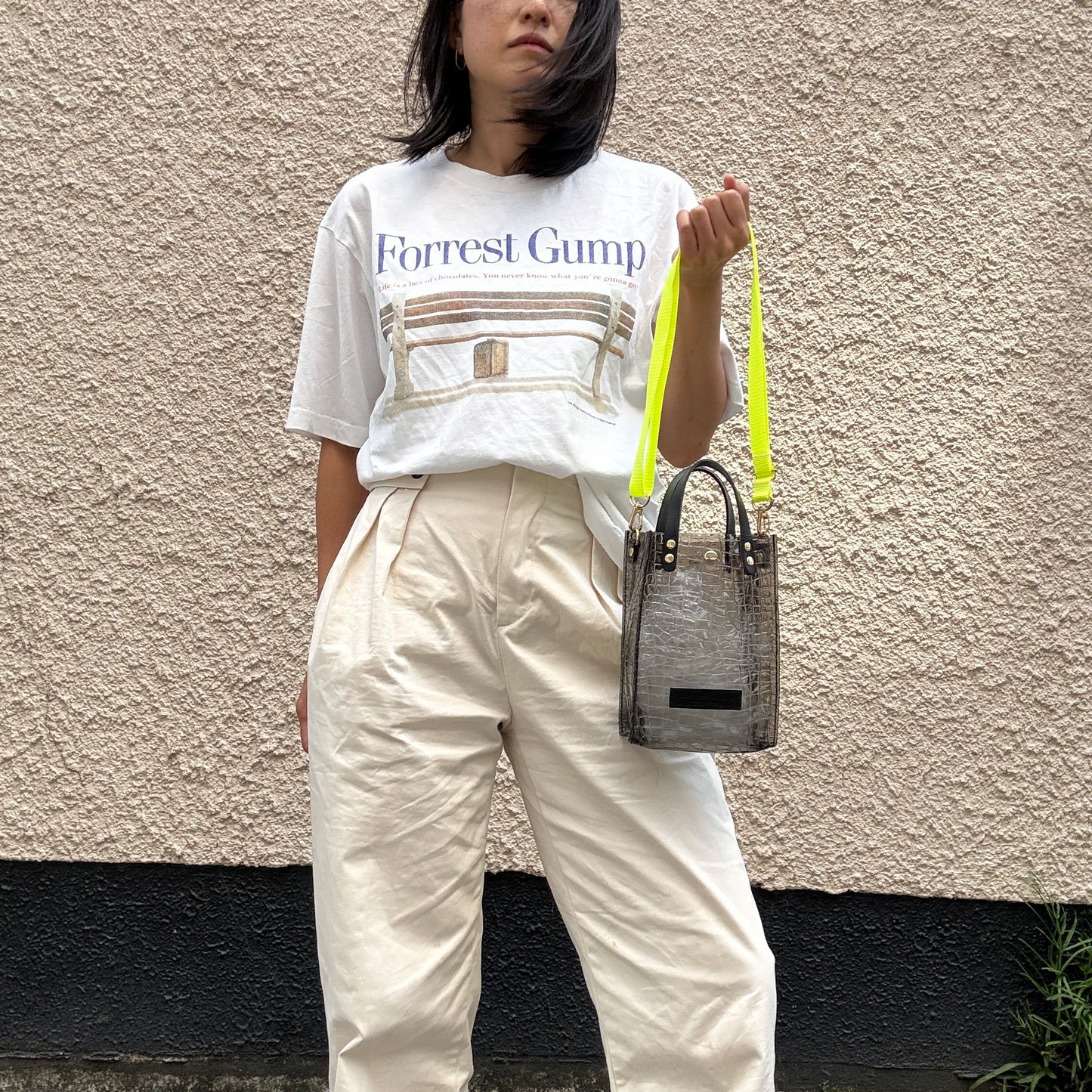 Early July <Pre-order> Colored PVC (Leather Handle) Pochette / 🐊Crocodile Clear Grey
