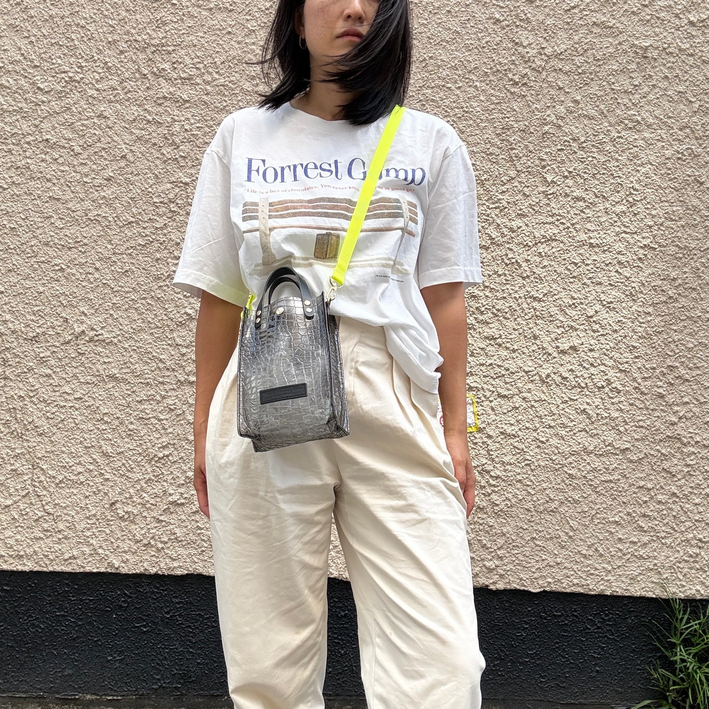Early July <Pre-order> Colored PVC (Leather Handle) Pochette / 🐊Crocodile Clear Grey
