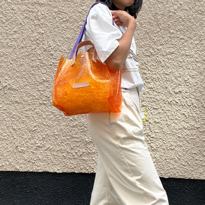 7月上旬＜予約＞Colored PVC(LeatherHandle)ToteM/🐊Crocodile Orange