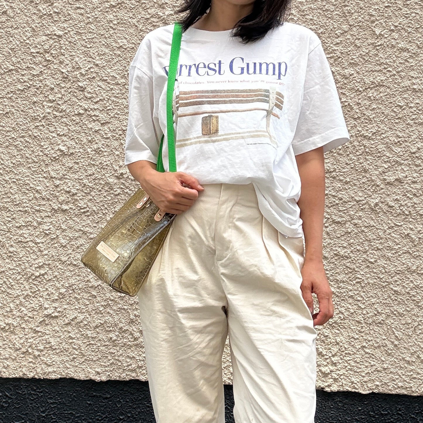 7月上旬発送予約＜新色＞Colored PVC(LeatherHandle)Pochette/🐊Crocodile Kahki Brown