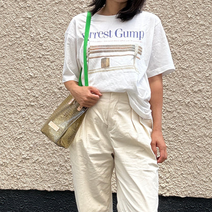 7月上旬発送予約＜新色＞Colored PVC(LeatherHandle)Pochette/🐊Crocodile Kahki Brown