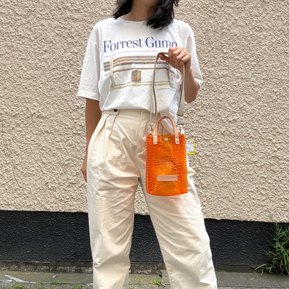 7月上旬＜予約＞Colored PVC(LeatherHandle)Pochette/🐊Crocodile Orange