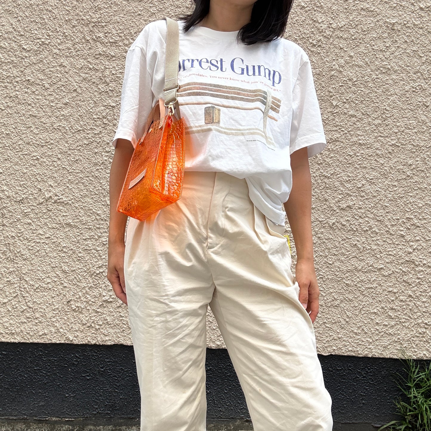7月上旬＜予約＞Colored PVC(LeatherHandle)Pochette/🐊Crocodile Orange