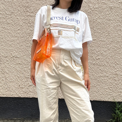 7月上旬＜予約＞Colored PVC(LeatherHandle)Pochette/🐊Crocodile Orange