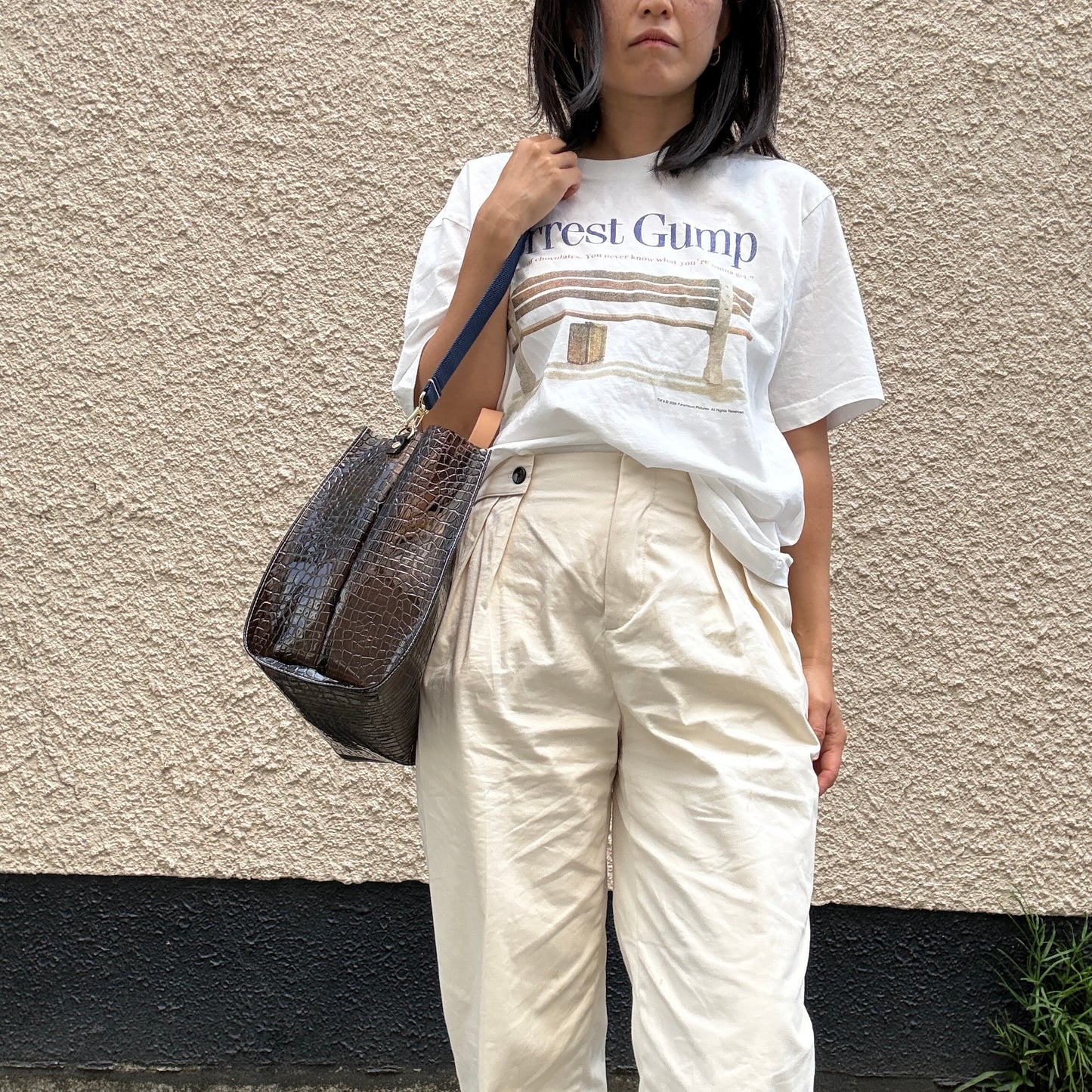 7月下旬発送Colored PVC(LeatherHandle)Tote L/🐊 Crocodile Dark Brown