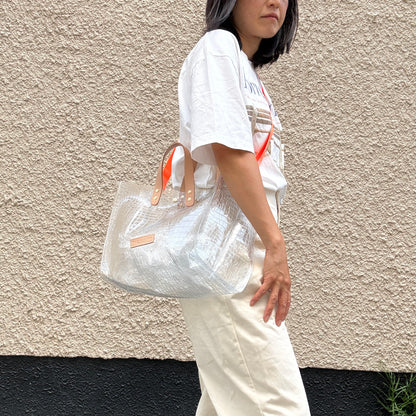 残りわずか）＜新色＞Colored PVC(LeatherHandle)Tote L/ 🐊Crocodile TOMEI