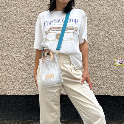 残りわずか）＜新色＞Colored PVC(LeatherHandle)Pochette/🐊Crocodile TOMEI