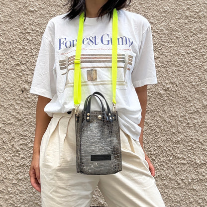 Early July <Pre-order> Colored PVC (Leather Handle) Pochette / 🐊Crocodile Clear Grey