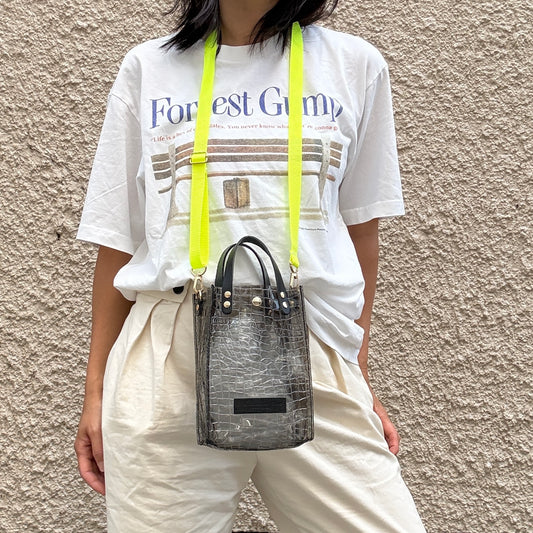 Early July <Pre-order> Colored PVC (Leather Handle) Pochette / 🐊Crocodile Clear Grey