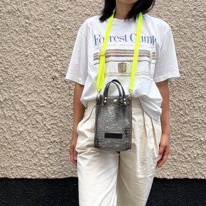 Early July <Pre-order> Colored PVC (Leather Handle) Pochette / 🐊Crocodile Clear Grey