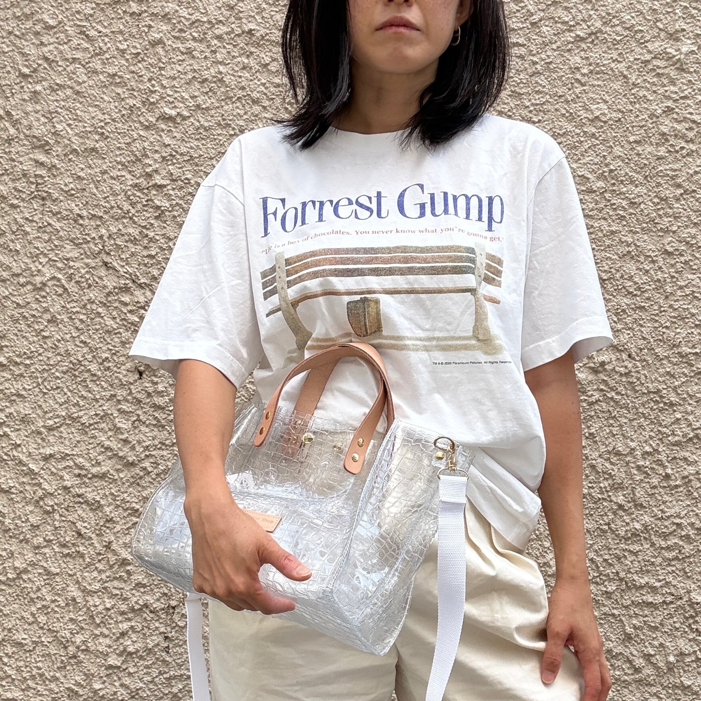残りわずか）＜新色＞Colored PVC(LeatherHandle)ToteM/🐊Crocodile TOMEI