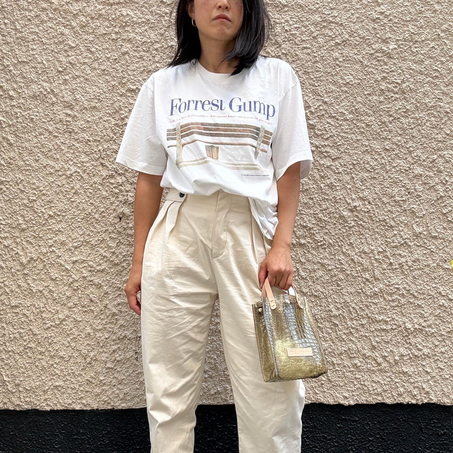 7月上旬発送予約＜新色＞Colored PVC(LeatherHandle)Pochette/🐊Crocodile Kahki Brown