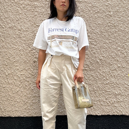 7月上旬発送予約＜新色＞Colored PVC(LeatherHandle)Pochette/🐊Crocodile Kahki Brown