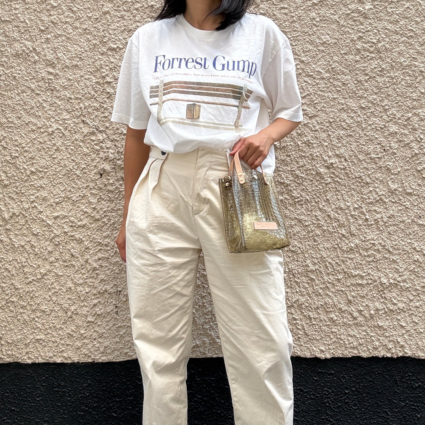 7月上旬発送予約＜新色＞Colored PVC(LeatherHandle)Pochette/🐊Crocodile Kahki Brown