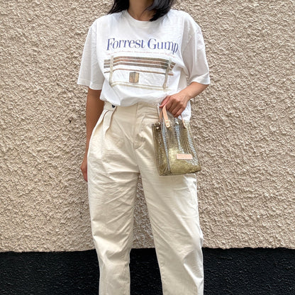 7月上旬発送予約＜新色＞Colored PVC(LeatherHandle)Pochette/🐊Crocodile Kahki Brown