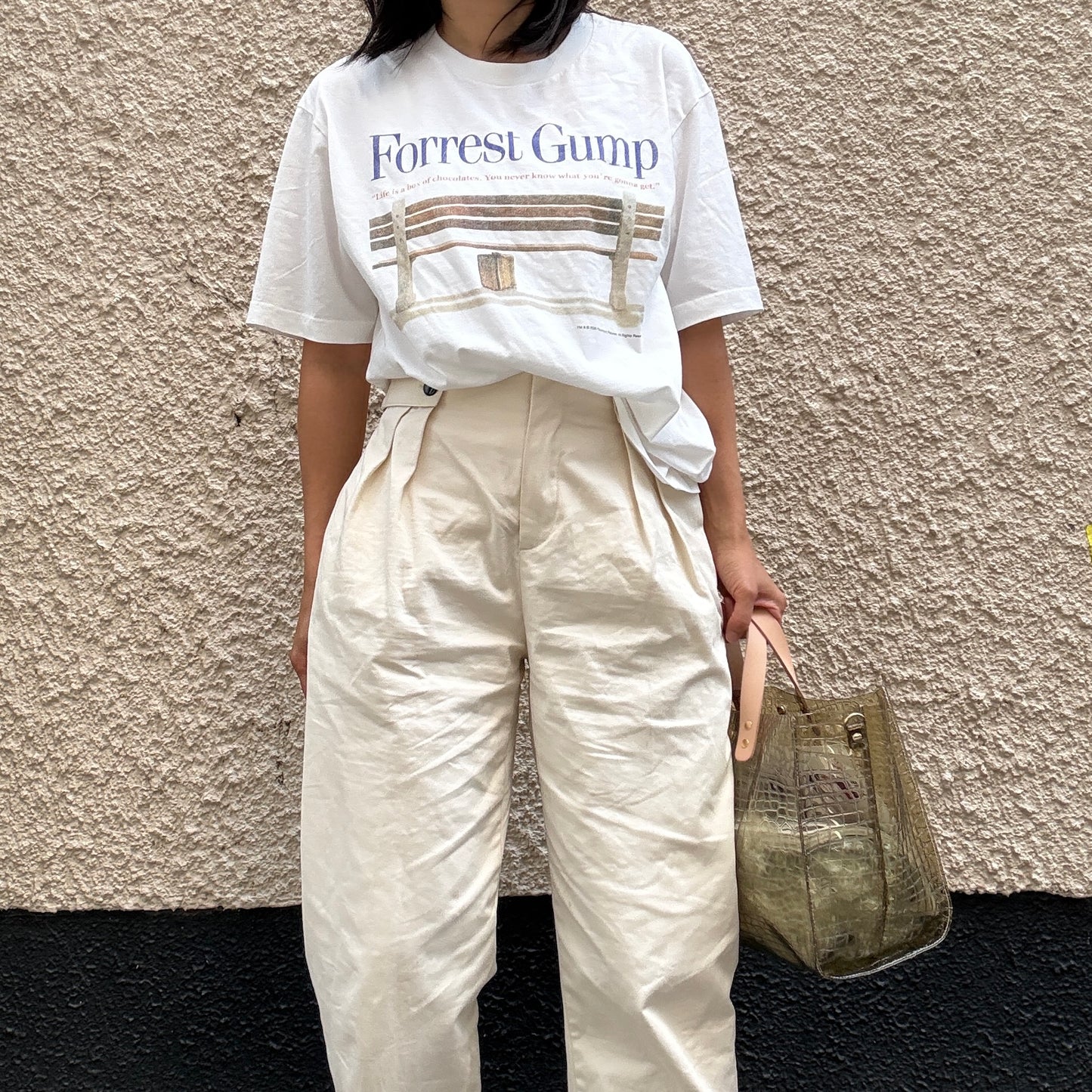 7月上旬発送＜新色＞Colored PVC(LeatherHandle)Tote L/ 🐊Crocodile Kahki Brown