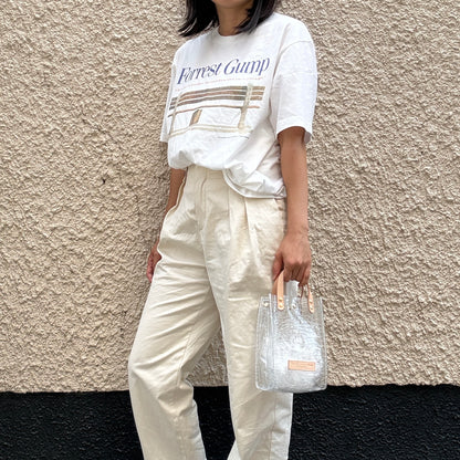 残りわずか）＜新色＞Colored PVC(LeatherHandle)Pochette/🐊Crocodile TOMEI