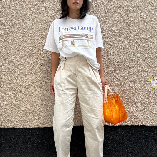 ＜Reservation＞Colored PVC (Leather Handle) Tote L / 🐊 Crocodile Orange
