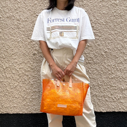 7月上旬＜予約＞Colored PVC(LeatherHandle)ToteM/🐊Crocodile Orange