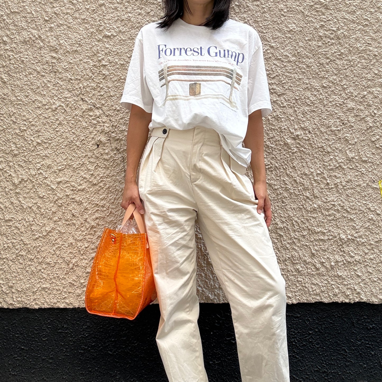 ＜予約＞Colored PVC(LeatherHandle)Tote L/🐊 Crocodile Orange