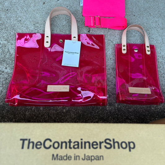 「全部ピンクボックス」カラーPVCベルト付き（バッグ２点＋ポーチおまけ付き）