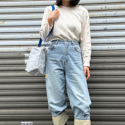 「耐久性に優れたスーパーファブリック」Tarpaulin（丸底ワンショルダーバッグ)カモフラージュ
