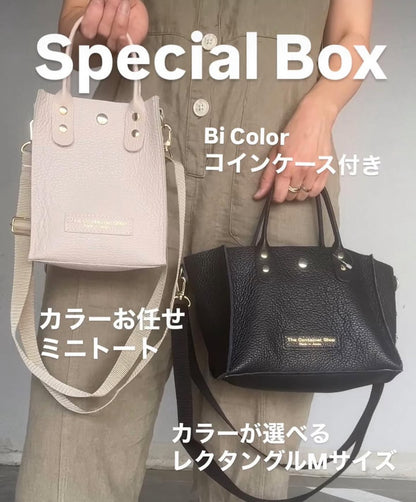 カラーが選べる「レザーボックス」（バッグ2点）コインケースおまけ付き