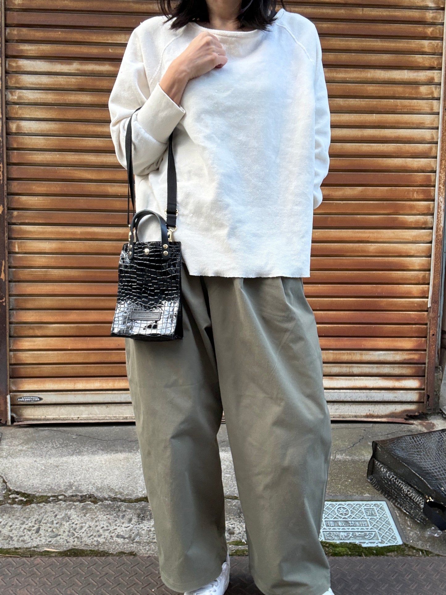 Early July <Pre-order> Colored PVC (Leather Handle) Pochette / 🐊Crocodile Clear Grey